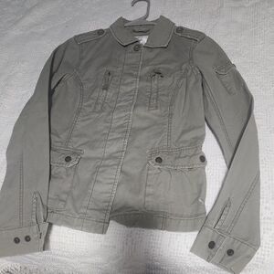 American Eagle Sz S Olive Green Military Style Jacket